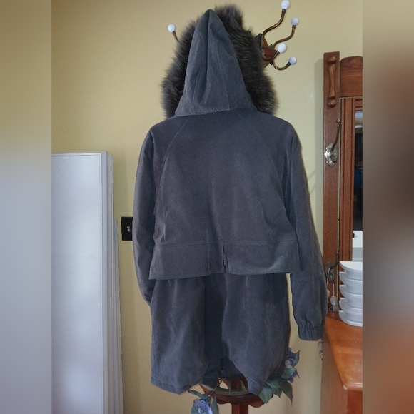 Winter Coat Jacket Suede PARKA Size Medium - Picture 4 of 7